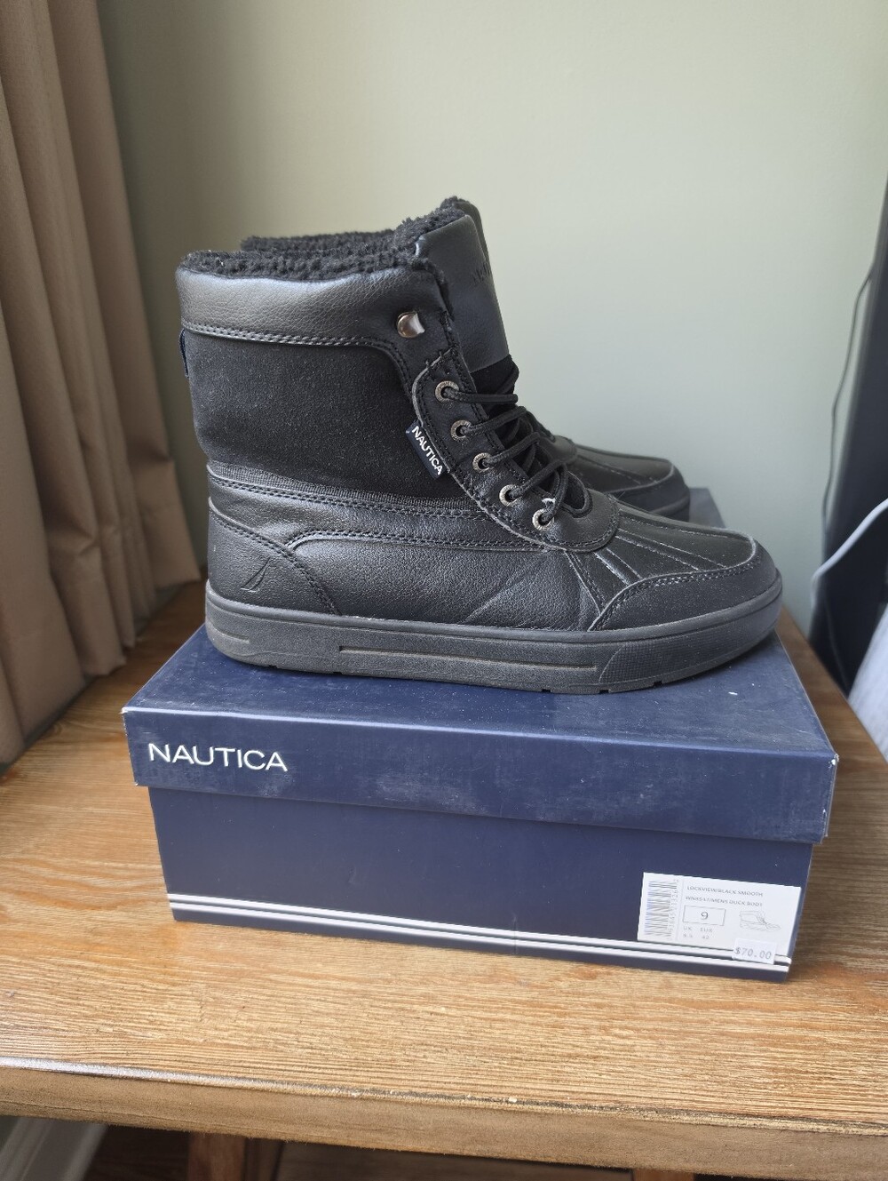Nautica Men's 9 Black Duck Boots